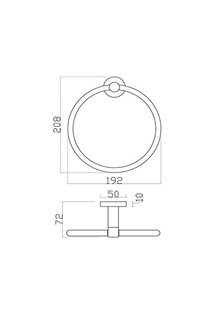 Azzura 18 Series Towel Ring Bright Chrome