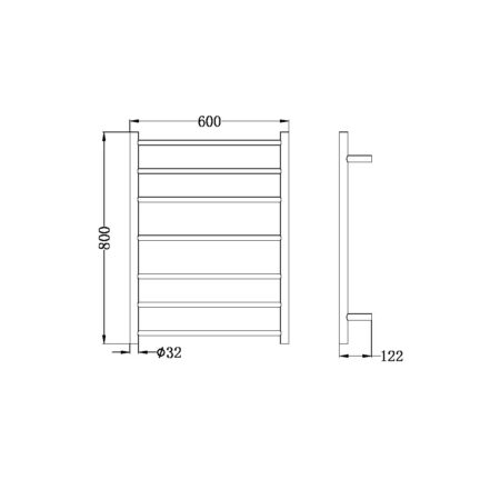 Nero Non-Heated Towel Ladder