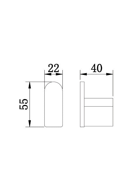 Azzura 19 SERIES Robe Hook Matte Black