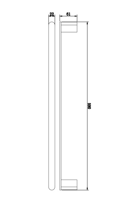 Azzura 19 SERIES Single 600 Towel Rail Bright Chrome