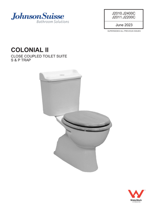 Johnson Suisse Colonial Ii Cc Suite P Trap White Seat