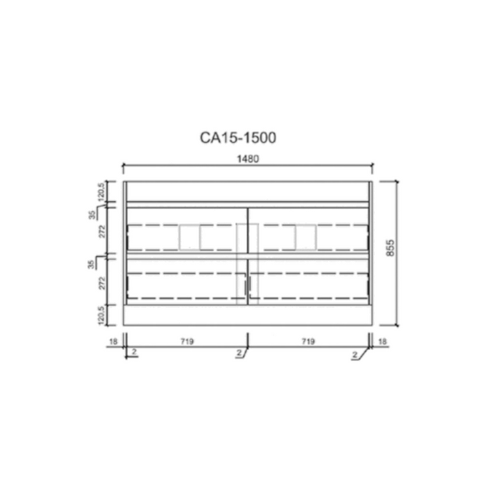 Aulic Leona Finger Pull Cabinet 1500mm