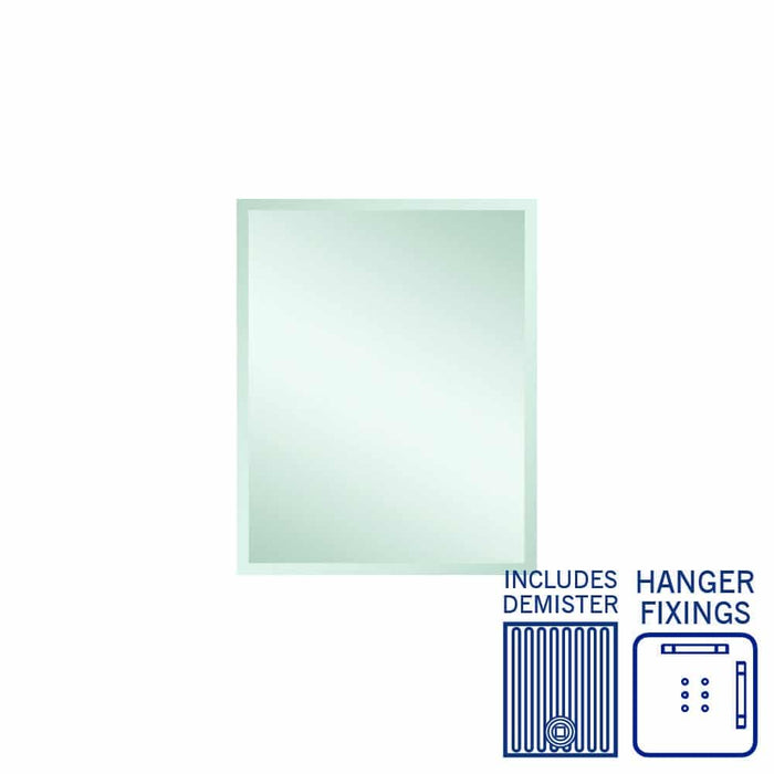 Thermogroup Montana Rectangle 25mm Bevel Edge Mirror with Hangers and Demister