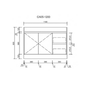 Aulic Grace Finger Pull Cabinet Right Hand Drawer 1200mm