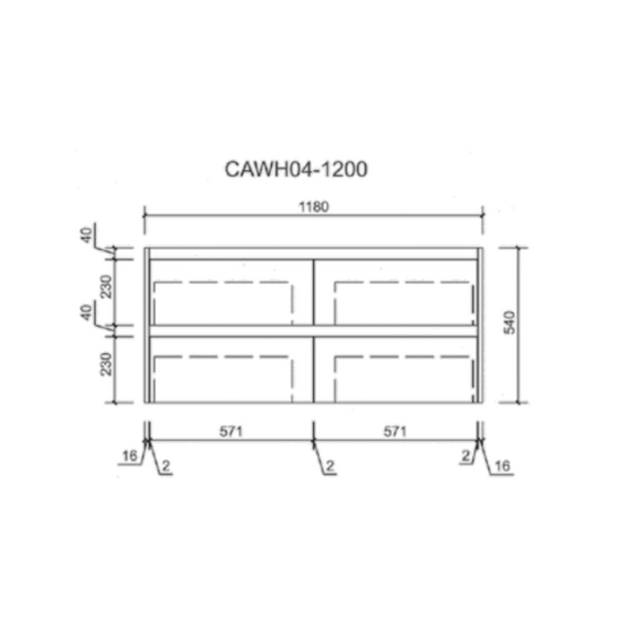 Aulic Leo Finger Wall Hung Cabinet  1200mm