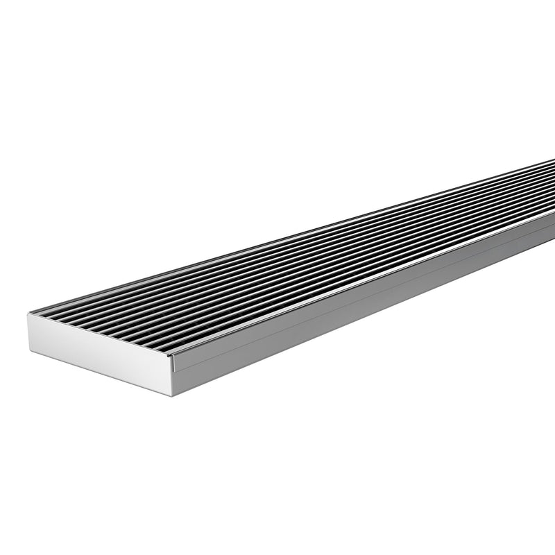 Phoenix Flat Channel Drain HG 100 x 1200mm Outlet 90mm