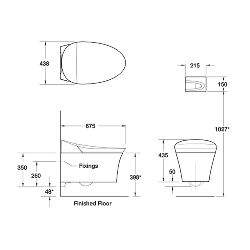 Kohler Veil Intelligent Wall Hung Toilet.