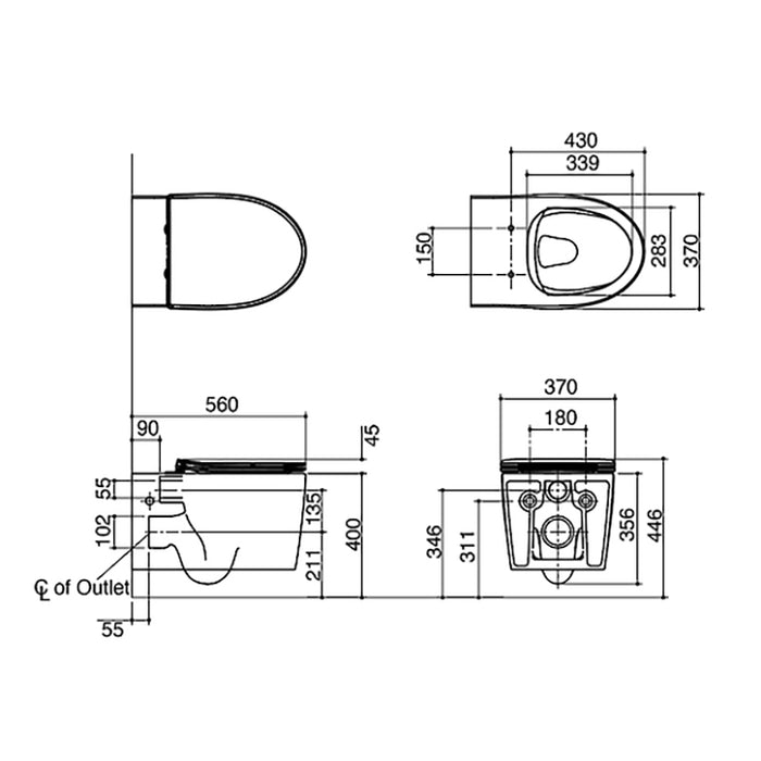 Kohler Grande Wall Hung Toilet with Slim Seat