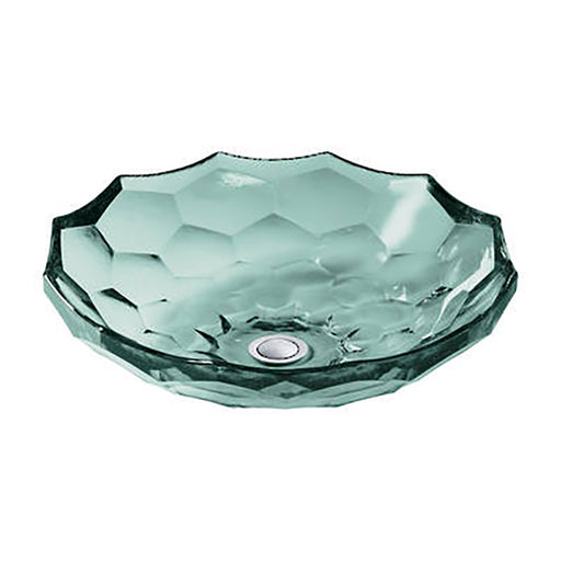 Kohler Briolette Faceted Glass Vessel Basin-Translucent Dew