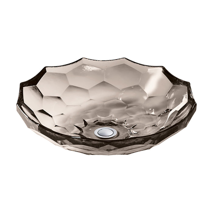 Kohler Briolette Faceted Glass Vessel Basin-Translucent Doe