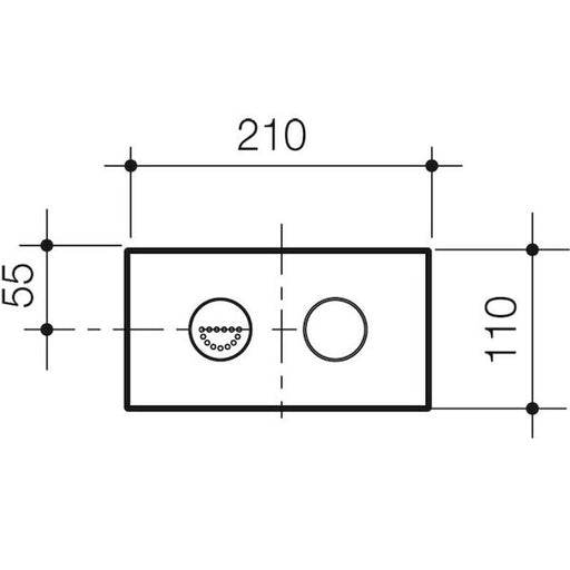 Caroma Invisi Series II® Round Dual Flush Plate & Raised Care Buttons (Plastic) White (GermGard®)