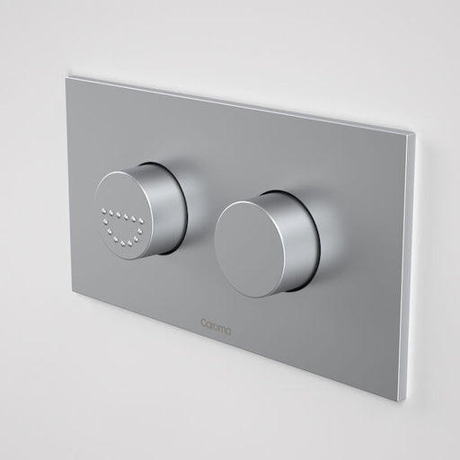 Caroma Invisi Series II® Round Dual Flush Plate & Raised Care Buttons (Plastic) Satin (GermGard®)