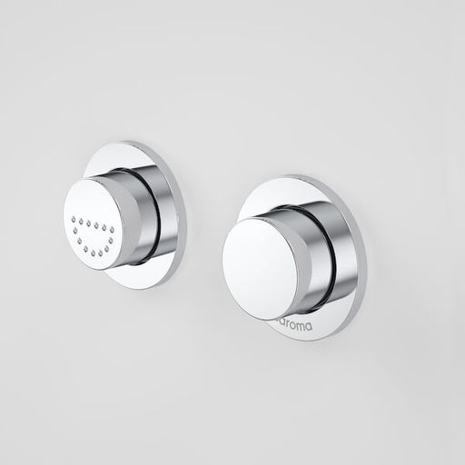 Caroma Invisi Series II® Round Dual Flush Raised Care Remote Buttons (Plastic) Chrome