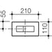 Caroma Invisi Series II® Rectangle Dual Flush Plate & Buttons (Metal) Chrome