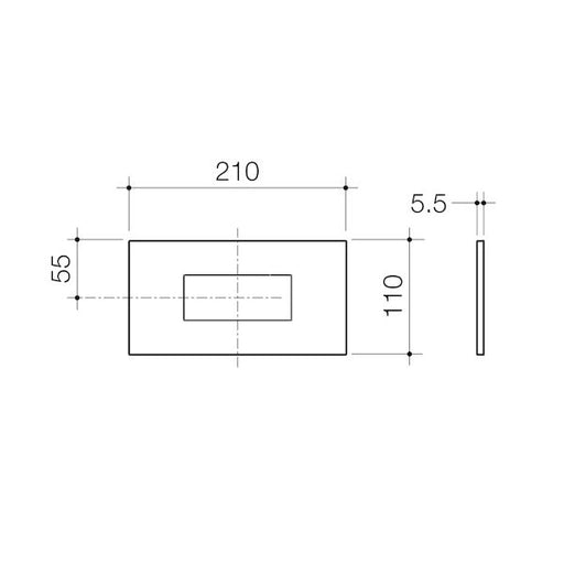 Caroma Invisi Series II® Rectangle Metal Single Flush Plate and Buttons - Chrome