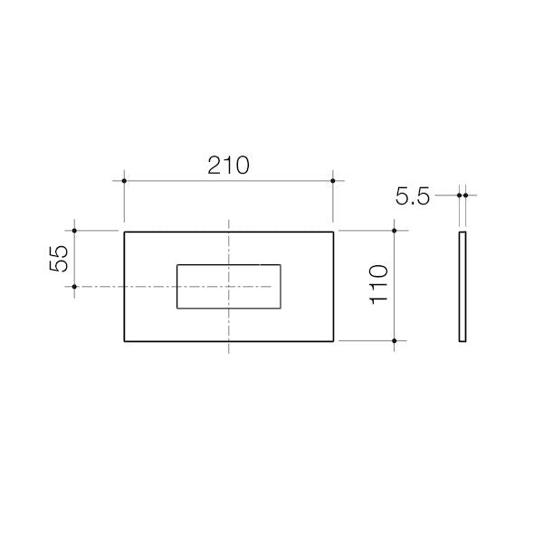 Caroma Invisi Series II® Rectangle Metal Single Flush Plate and Buttons - Chrome