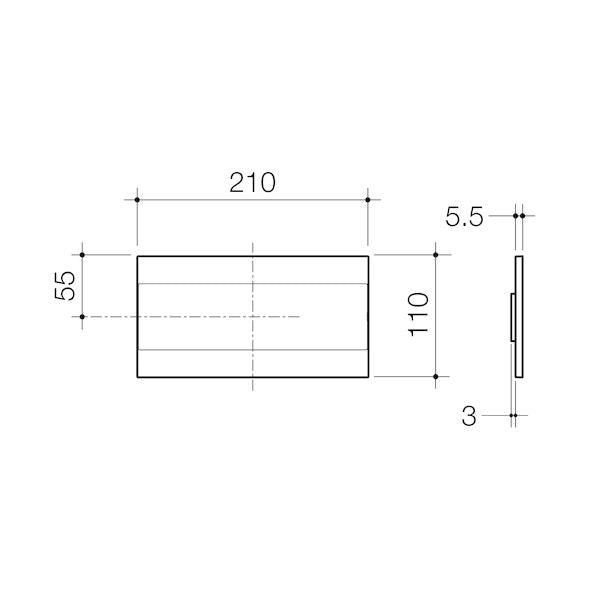 Caroma Invisi Series II® Blank Access Panel - Chrome