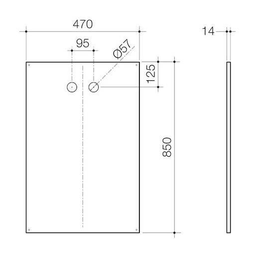 Caroma Invisi Series II® Large Dual Flush Access Stainless Steel Panel