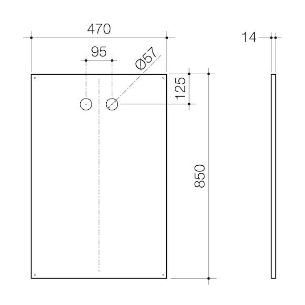 Caroma Invisi Series II® Large Dual Flush Access Stainless Steel Panel