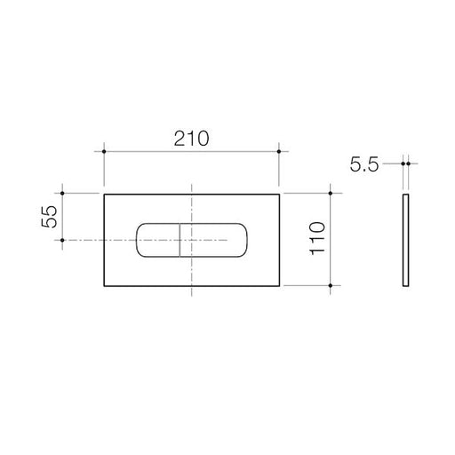 Caroma Invisi Series II® Oval Dual Flush Plate & Buttons (Metal) Chrome