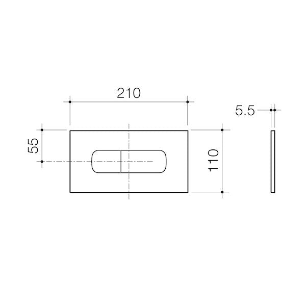Caroma Invisi Series II® Oval Dual Flush Plate & Buttons (Metal) Chrome