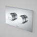 Caroma Invisi Series II® Round Dual Flush Plate & Raised Care Buttons (Plastic/Metal) Chrome