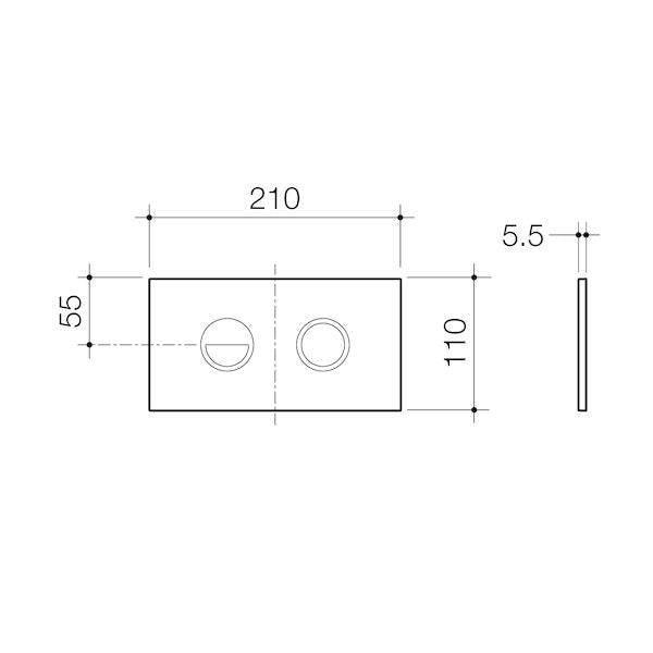 Caroma Invisi Series II® Round Dual Flush Plate & Buttons (Metal) - Chrome