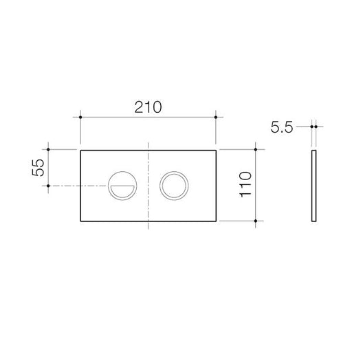 Caroma Invisi Series II® Round Dual Flush Plate & Buttons (Metal) - Brushed Nickel