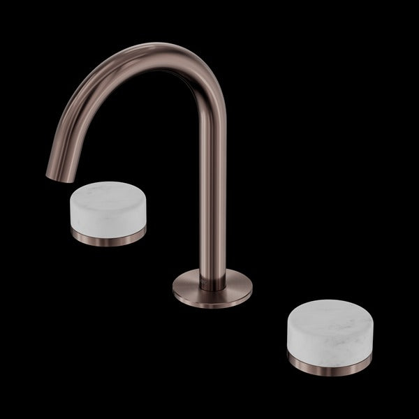 Nero Serenity Basin Set Arc Spout with Carrara Handle