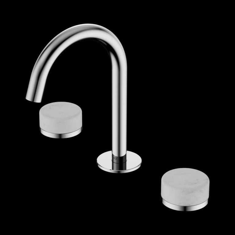 Nero Serenity Basin Set Arc Spout with Carrara Handle