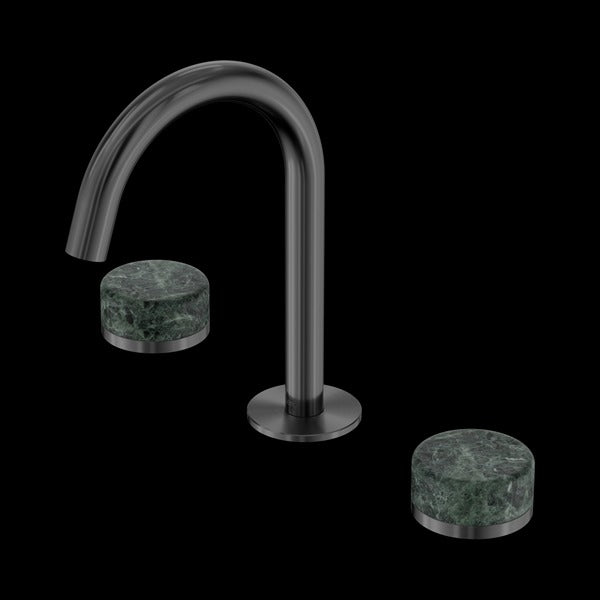 Nero Serenity Basin Set Arc Spout with Verde Alpi Handle