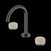 Nero Serenity Basin Set Arc Spout with Rome Travertine Handle