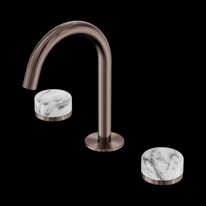 Nero Serenity Basin Set Arc Spout with Arabescato Corchia Handle