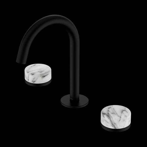 Nero Serenity Basin Set Arc Spout with Arabescato Corchia Handle