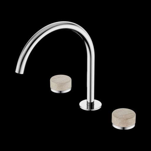Nero Serenity Bath/Kitchen Set Arc Spout With Rome Travertine Handle
