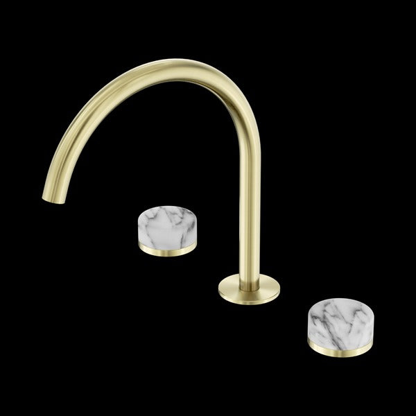 Nero Serenity Bath/kitchen Set Arc Spout with Arabescato Corchia Handle