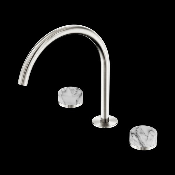 Nero Serenity Bath/kitchen Set Arc Spout with Arabescato Corchia Handle