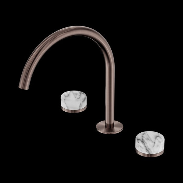 Nero Serenity Bath/kitchen Set Arc Spout with Arabescato Corchia Handle