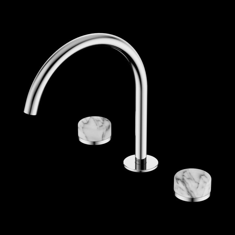 Nero Serenity Bath/kitchen Set Arc Spout with Arabescato Corchia Handle