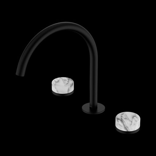 Nero Serenity Bath/kitchen Set Arc Spout with Arabescato Corchia Handle