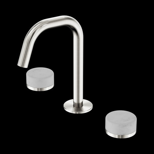 Nero Serenity Basin Set Edge Spout with Carrara Handle