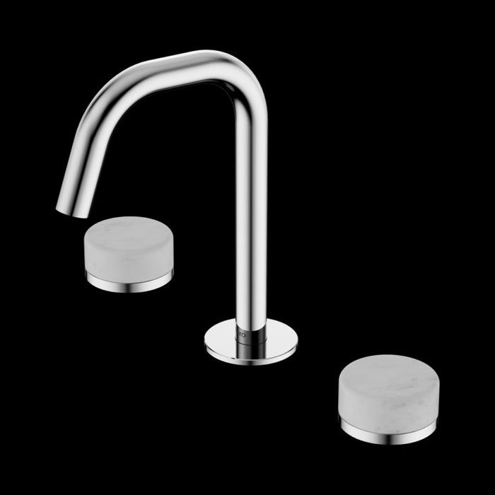 Nero Serenity Basin Set Edge Spout with Carrara Handle