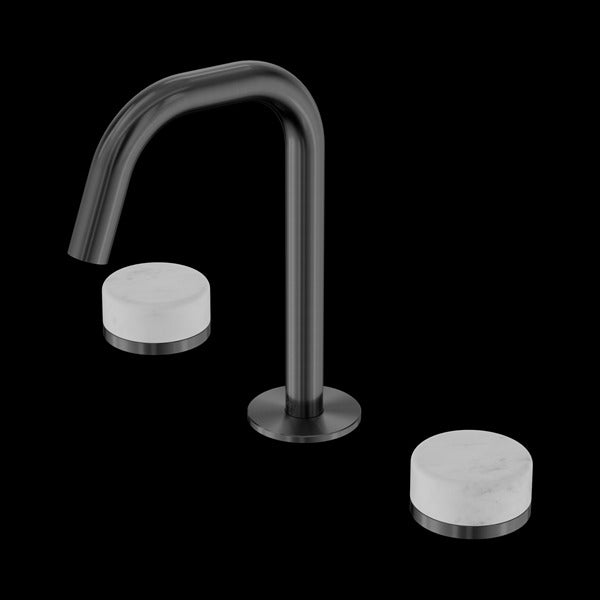 Nero Serenity Basin Set Edge Spout with Carrara Handle