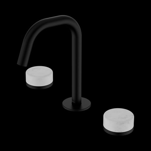 Nero Serenity Basin Set Edge Spout with Carrara Handle