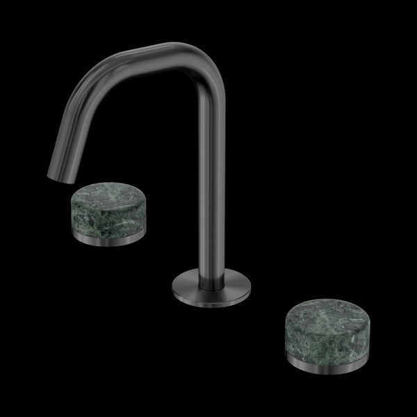 Nero Serenity Basin Set Edge Spout with Verde Alpi Handle