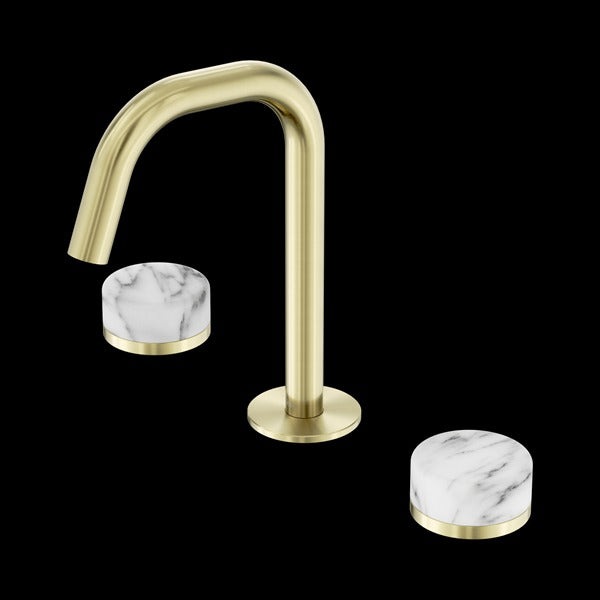 Nero Serenity Basin Set Edge Spout with Arabescato Corchia Handle