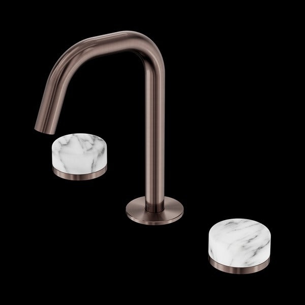 Nero Serenity Basin Set Edge Spout with Arabescato Corchia Handle