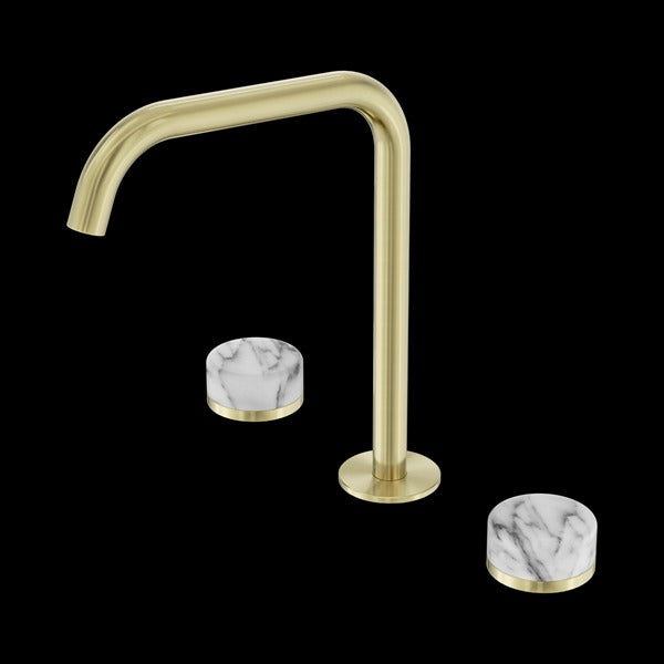 Nero Serenity Bath/kitchen Set Edge Spout with Arabescato Corchia Handle