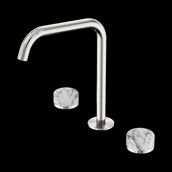 Nero Serenity Bath/kitchen Set Edge Spout with Arabescato Corchia Handle