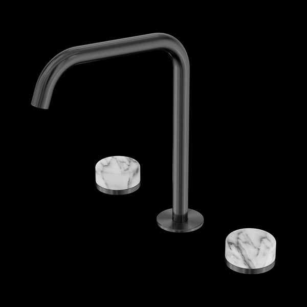 Nero Serenity Bath/kitchen Set Edge Spout with Arabescato Corchia Handle